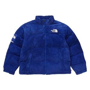 Supreme The North Face Suede‎ 700-Fill Down Nuptse Jacket Blue Mens L FA23